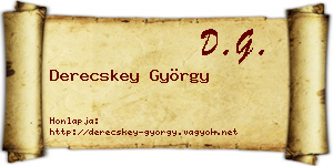 Derecskey György névjegykártya